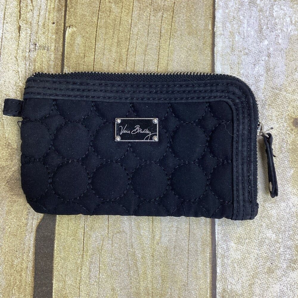 Vera Bradley Coin ID Wallet Black Quilted